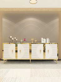 Hanah Home Consola Tuna 180 - Blanco y Dorado